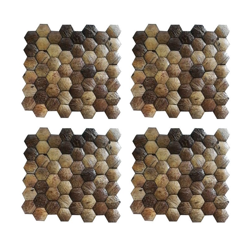 Nature coconut shell wall panels coconut mosaic tiles coconut shell tile