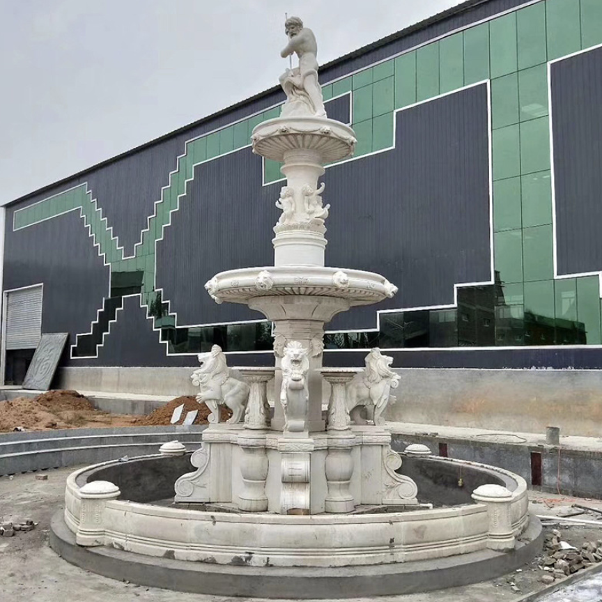 marble sculpture outdoor  Antiqued Decorating Natural Limestone Dubai marble molds for Water fountain