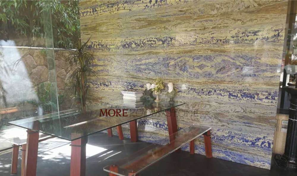 natural stone light marble blue onyx stone price slab for TV wall and flooring tiles  blue onyx agate stone