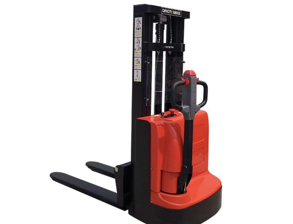 2ton electric self loading stacker 1500kg 2000lbs rough terrain 5m electric material winch pallet stacker