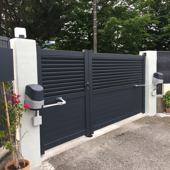 modern design Aluminum automatic system sliding gate driveway gate