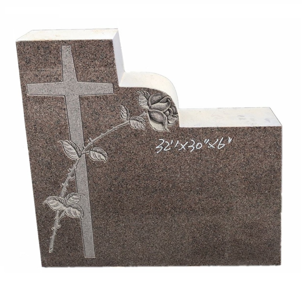 wholesale Pink Granite Monument Stone Upright Price Headstone Rose