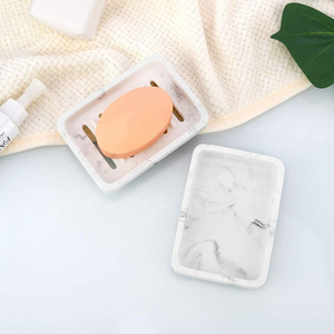 hotel use Soap Holder Kitchen Bathroom Double Layer Large Drainage Hole Soap Tray Small Items Container White Resin Soap Dish