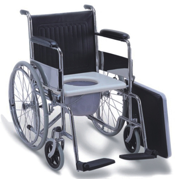 Hospital best sale cerebral palsy used manual folding reclining commode wheelchair for elder