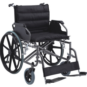 Durable lightweight folding power manual wheelchair with detachable armrest