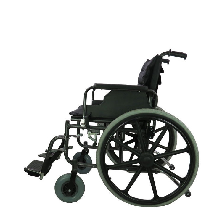 Durable lightweight folding power manual wheelchair with detachable armrest