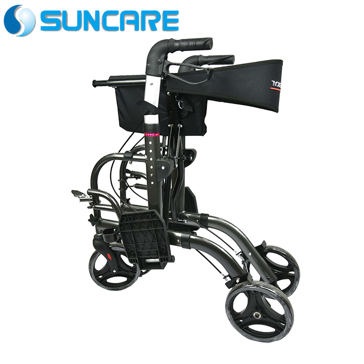 Adults foldable  Aluminum Alloy drive r8 lightweight rollator walker with seat