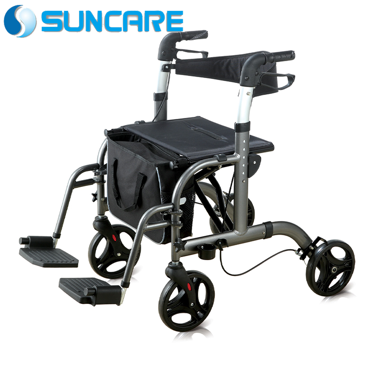 Adults foldable  Aluminum Alloy drive r8 lightweight rollator walker with seat