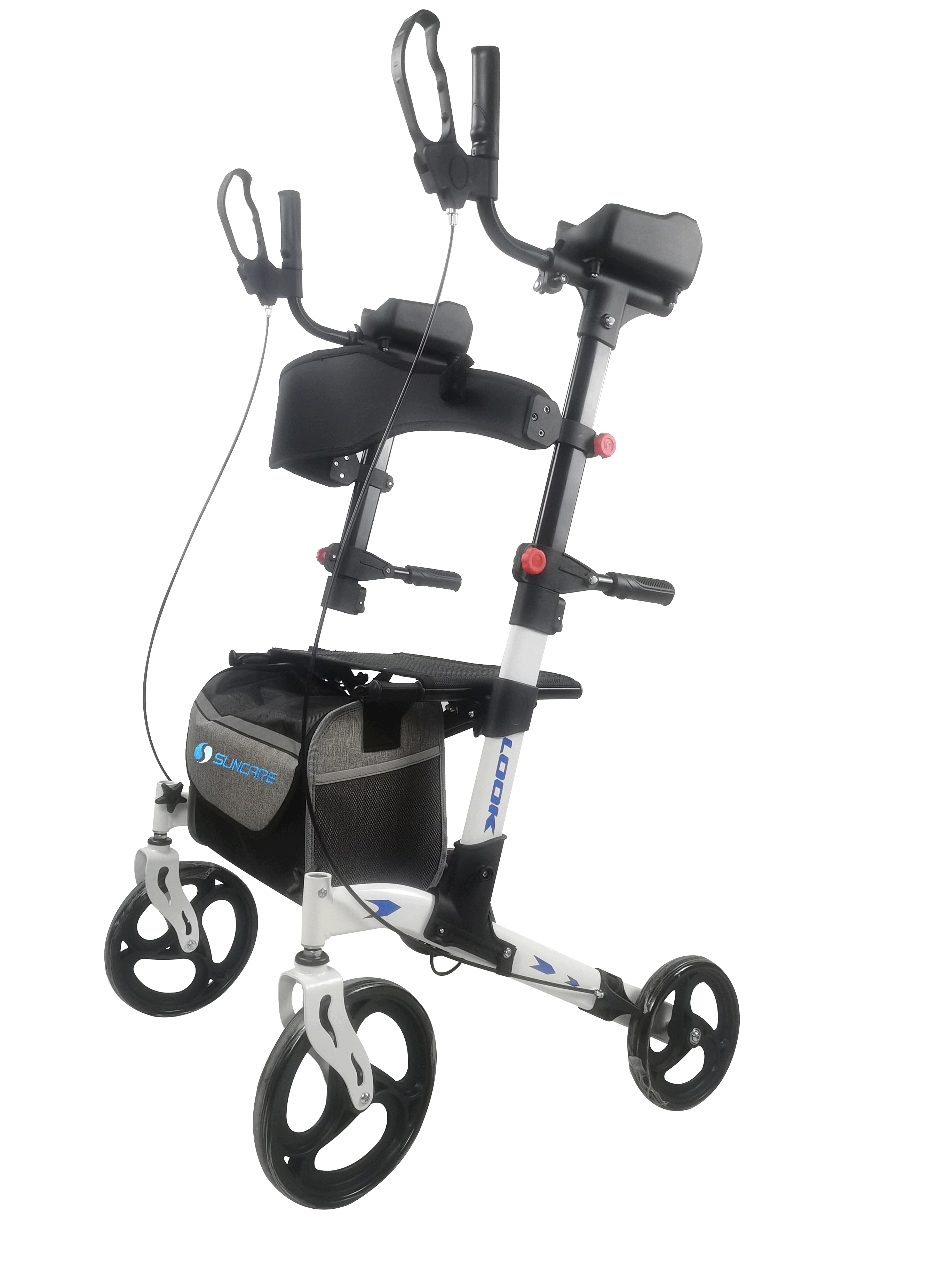 Aluminum light weight Upright Rollator Walker With Padded Arm And Backrest And Seat For adult walker rollator