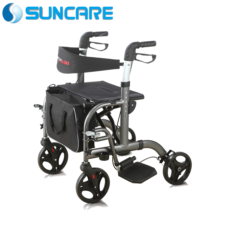 Adults foldable  Aluminum Alloy drive r8 lightweight rollator walker with seat