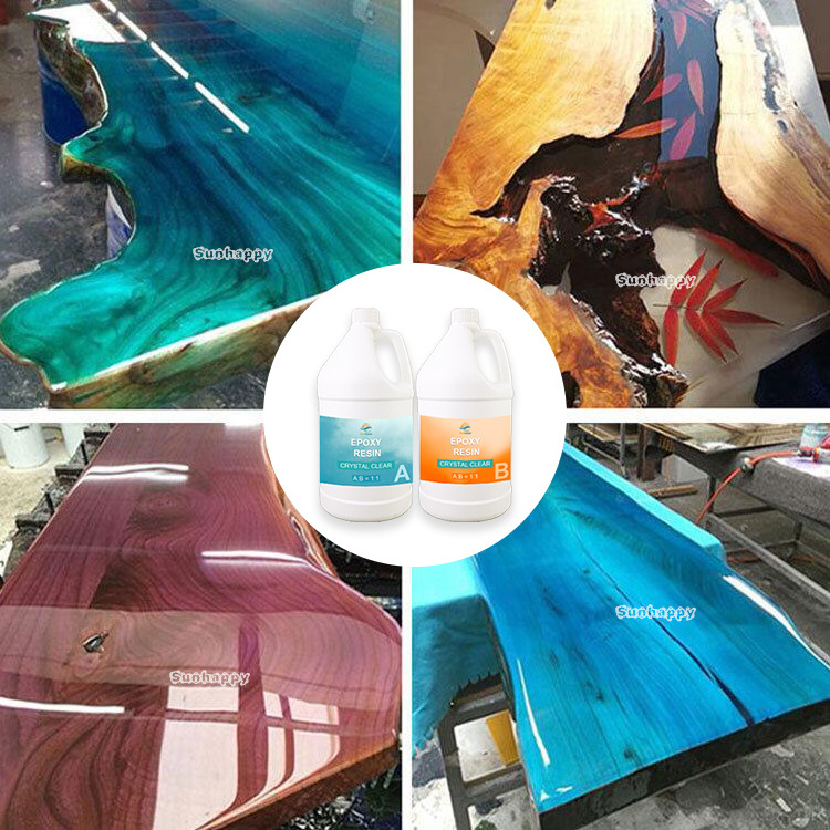 Manufacturers Price Clear epoxy resin liquid ab glue deep pour Crystal Craft Resin table epoxy resin