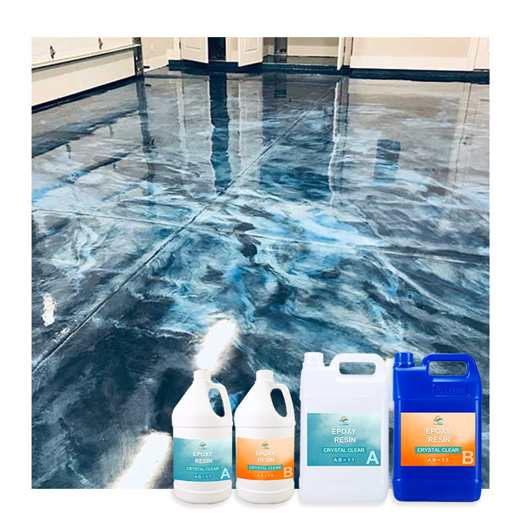 High Gloss Crystal Clear Liquid Epoxy Resin Pigments Epoxy Resin AB Glue Gallon Metallic Epoxy Floor