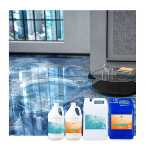 Wholesale Metallic 3D Epoxy Floor Coating Two Component Ab Glue Metallic Epoxy Resin Floor For House Floor