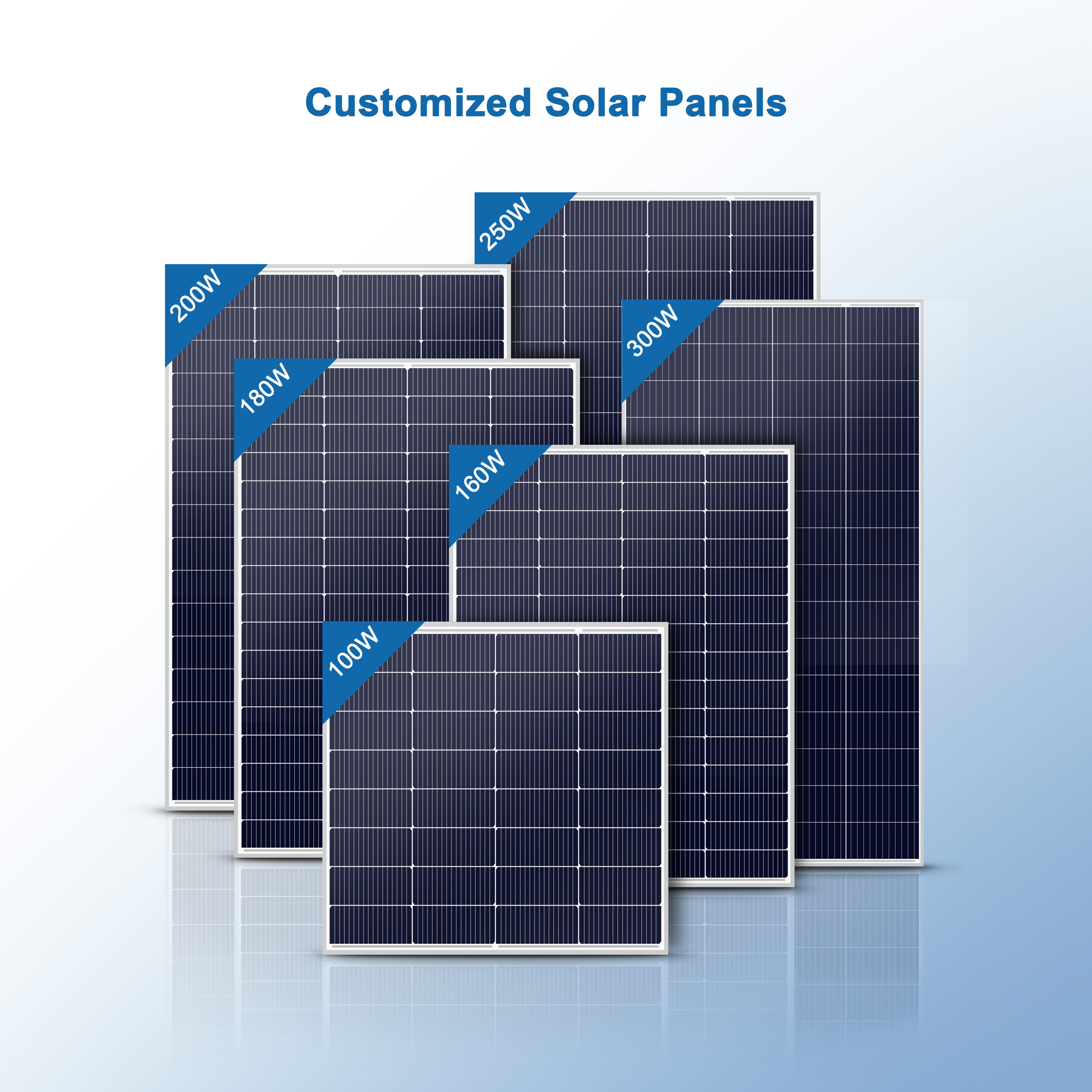 Sunket solar panel small size 100w 150w 180w 200w 250w panel solar 12v monocristal mini solar panel for led light