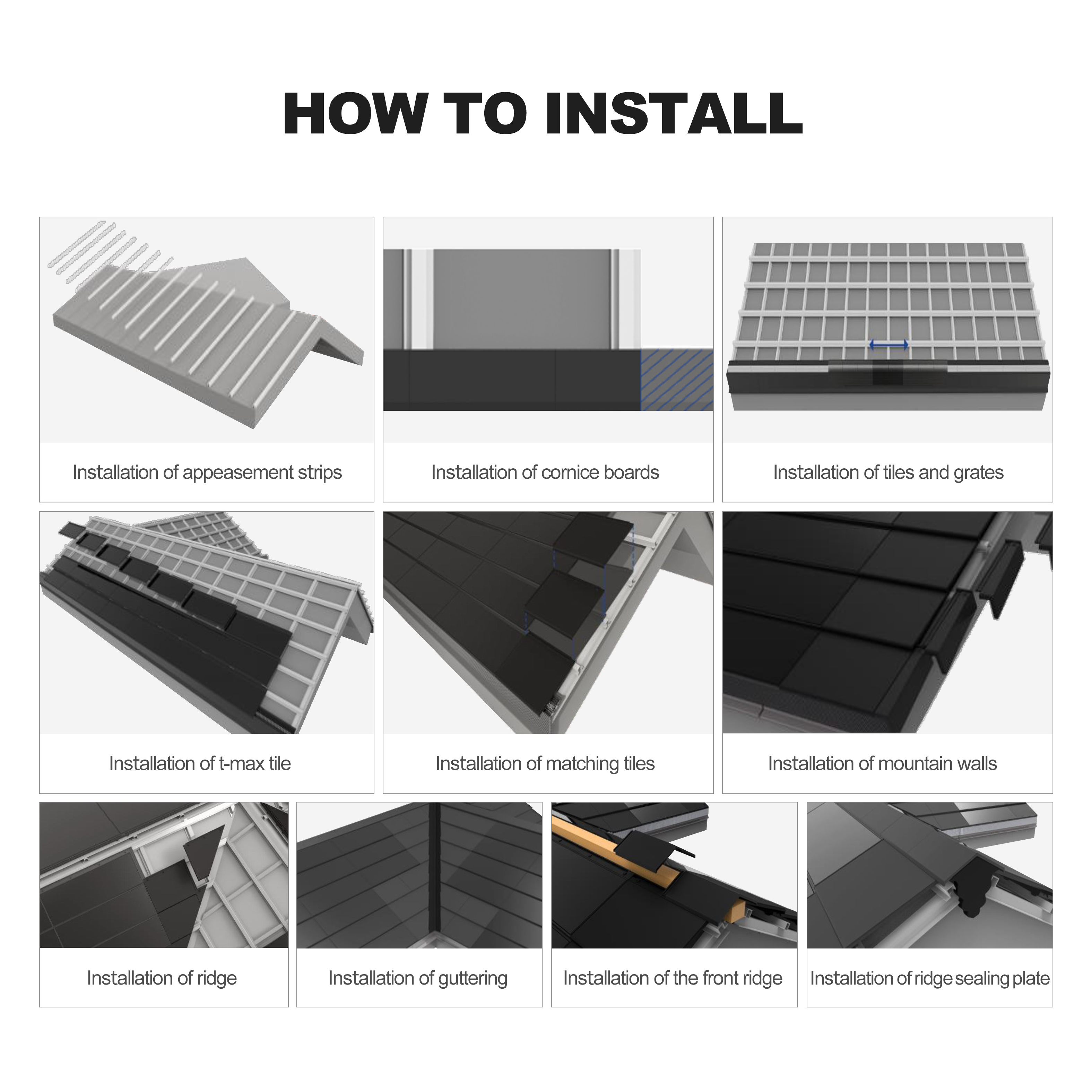 Solar Roof Tiles Type 54 Watts Solar Panels For BIPV Building Integrated Photovoltaic Solar System