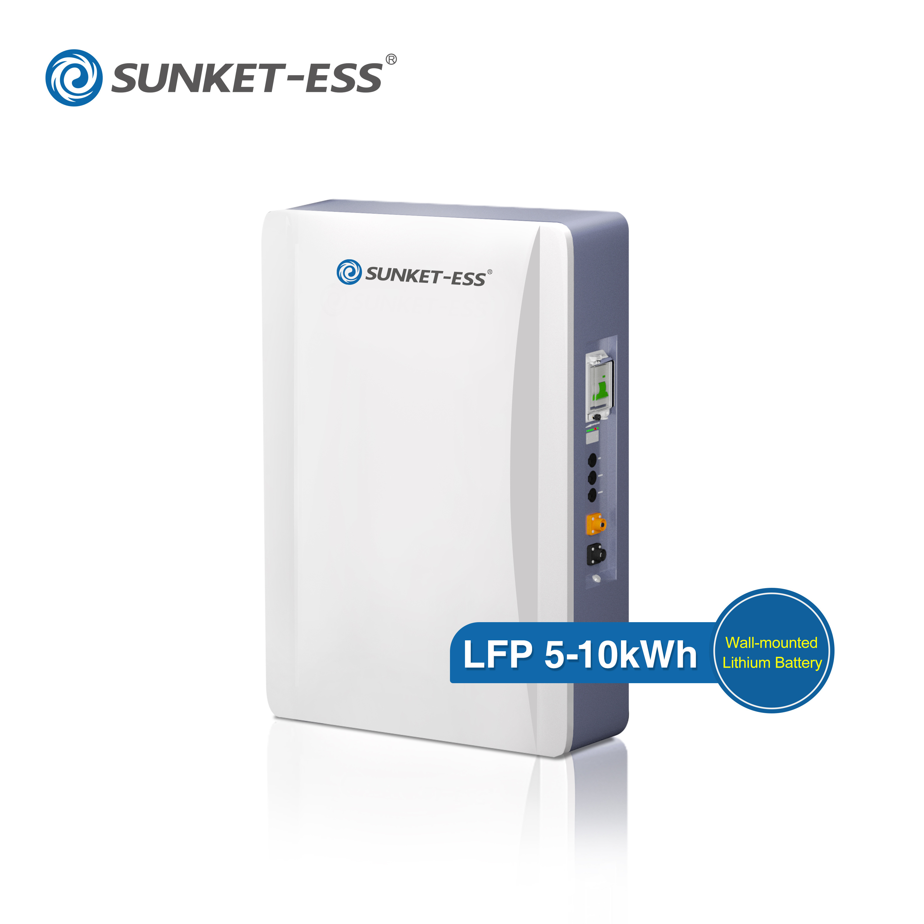 Sunket 10 years warranty deep cycle 48v wall mounted lithium ion battery 100ah 200ah 5kwh 10kw with BMS Wall Mounted Lifepo4 Bat