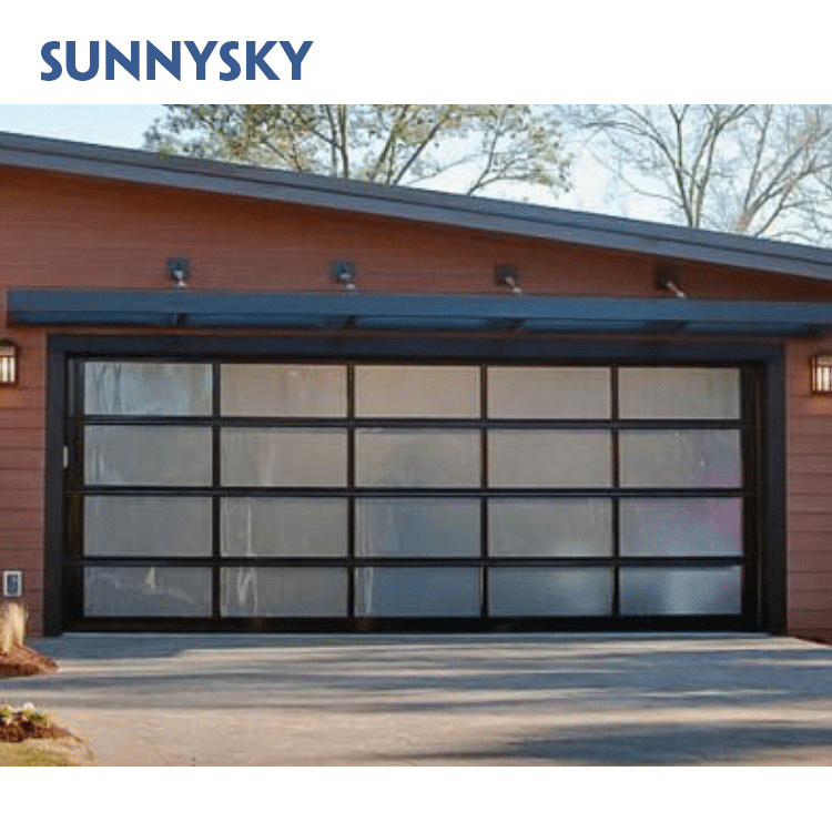 Sunnysky factory customized high quality residential aluminium vertical bifold garage doors