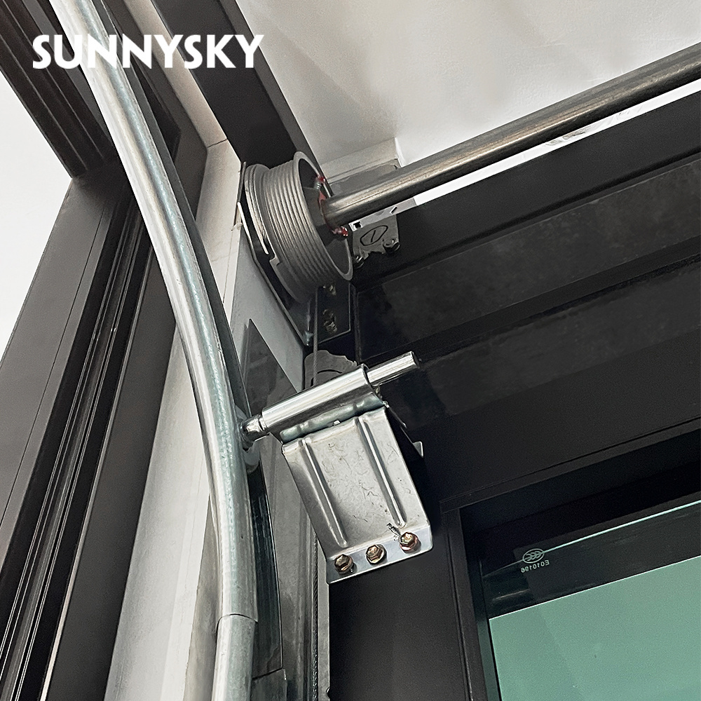 Low price residential automatic black aluminum frameless glass garage door