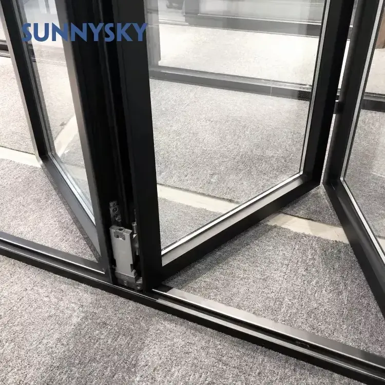 Exterior Bifold Doors Modern designs Aluminum Alloy Double Tempered Glass Bi Folding Door Patio