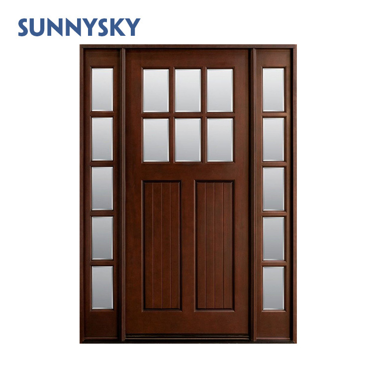 Custom high quality bedroom door luxury solid teak wood single design plain bedroom wooden door for interior