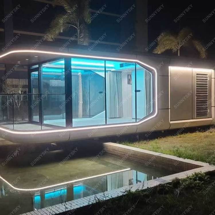 Sunnysky New design House boat aluminum pontoon houseboat for sale space capsule house