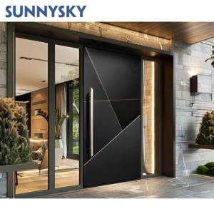 Sunnysky Australia standard Prehung Luxury Pivot Doors Security Exterior Steel Door And Frame Front Doors