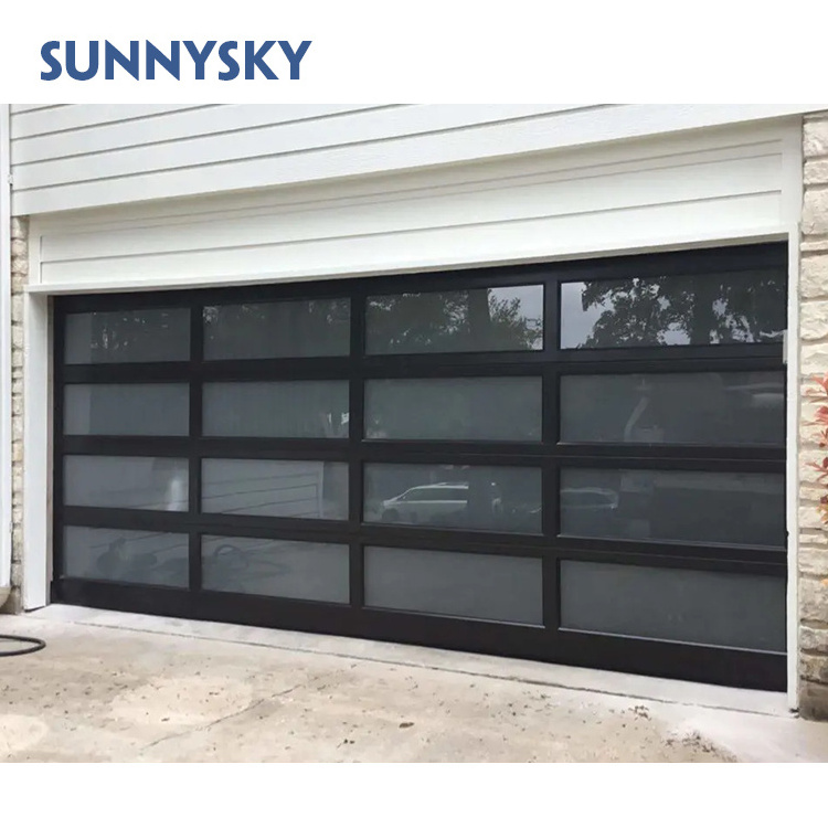 Sunnysky factory customized high quality residential aluminium vertical bifold garage doors