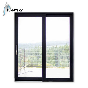 Residential sound proof pictures Aluminum   white internal sliding glass door and window with vertical blinds