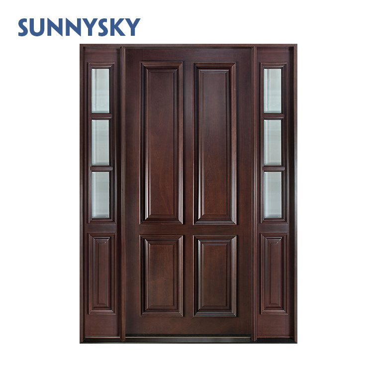 Custom high quality bedroom door luxury solid teak wood single design plain bedroom wooden door for interior