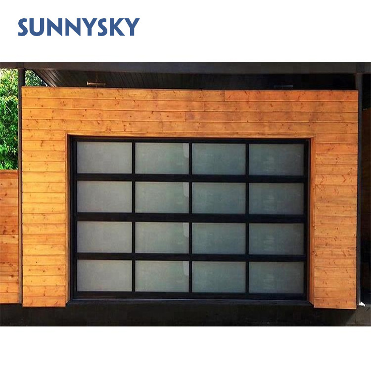 Sunnysky factory customized high quality residential aluminium vertical bifold garage doors