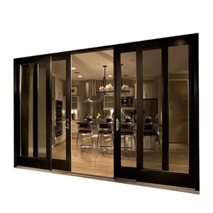 Extra large soundproof 2.0mm thickness aluminum profile sliding double glass door in section plan