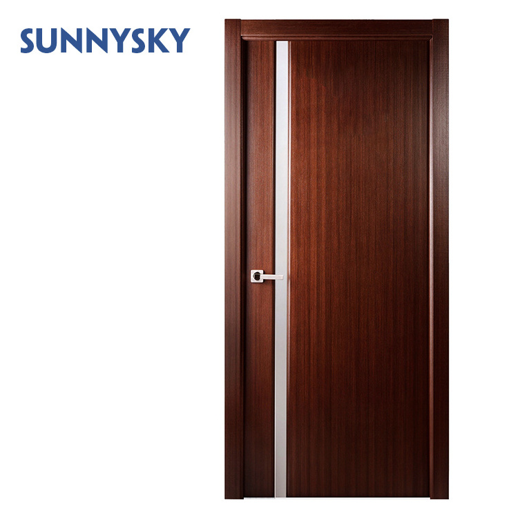 Custom high quality bedroom door luxury solid teak wood single design plain bedroom wooden door for interior