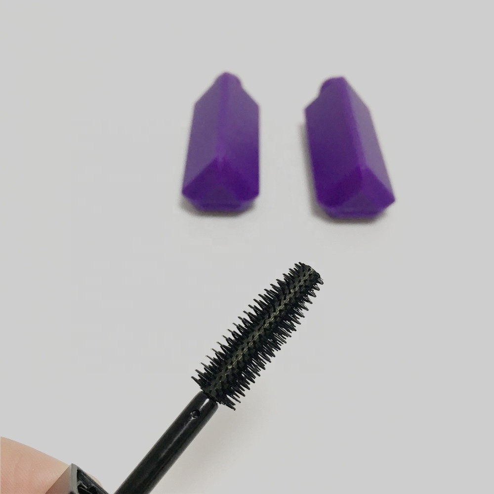 two sides 14ml purple triangle container matte mascara tube packaging with mascara brush applicator