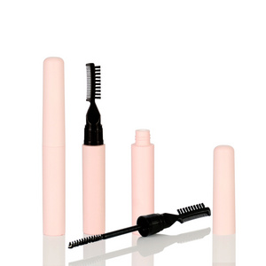 New Coming Custom Packaging Round Pink Double Head Empty Brow Eyelash Mascara Bottles With Comb Nylon Brush