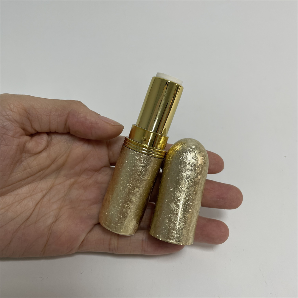 Fancy design private label unique lipstick tube manufactures custom glitter gold lipstick tube case packaging 12.7 mm