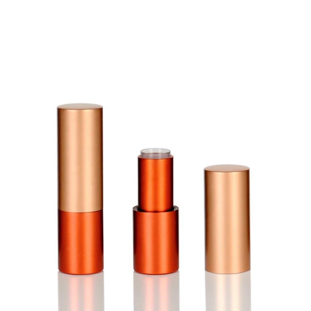 orange aluminium magnetic aluminum lipstick tube custom cosmetic packaging case