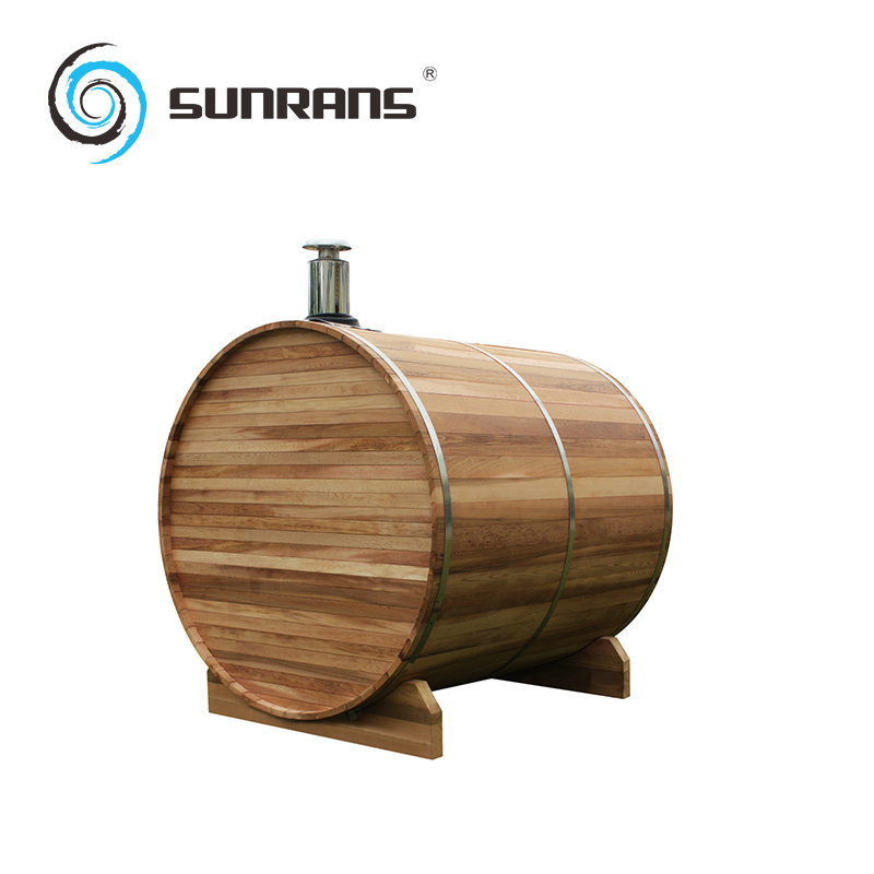 Sunrans 4-10 people outdoor home wood barrel sauna