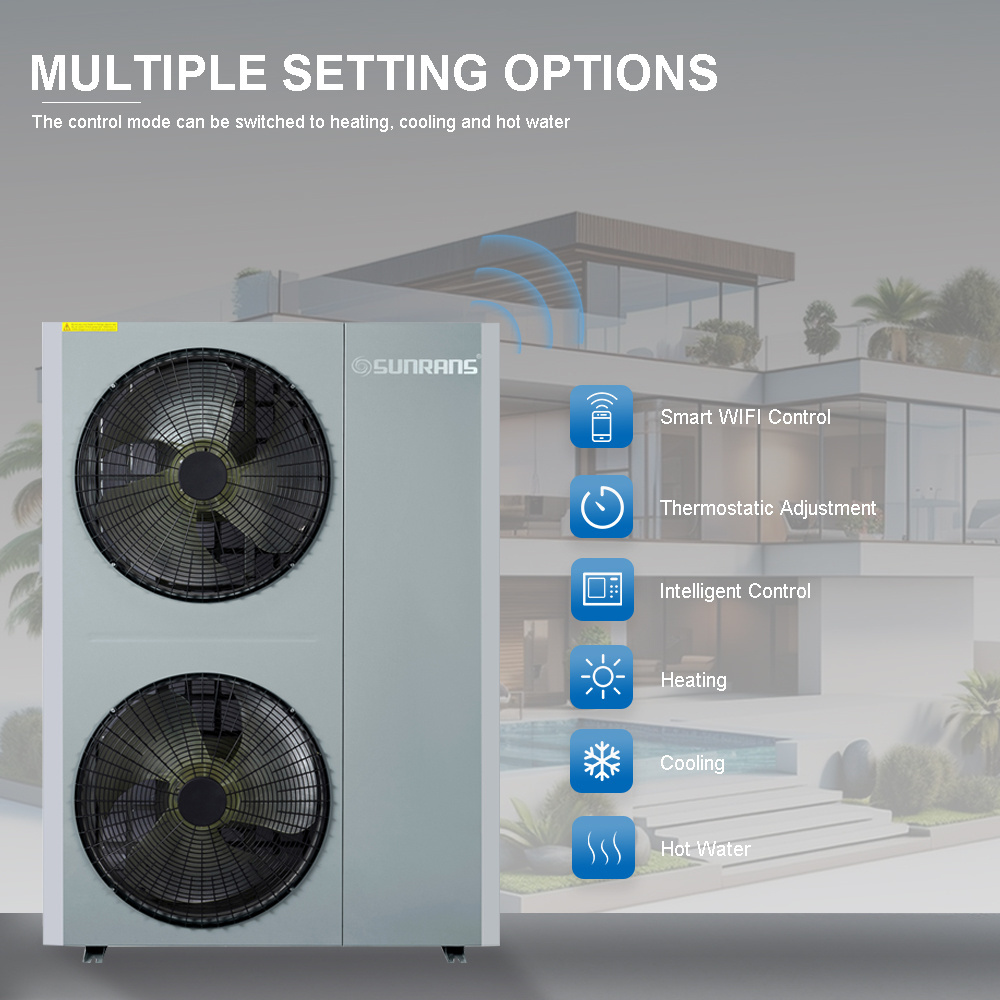 Sunrans R32 Air to Water Monoblock DC Inverter Heat Pump 18kw Household Heating System