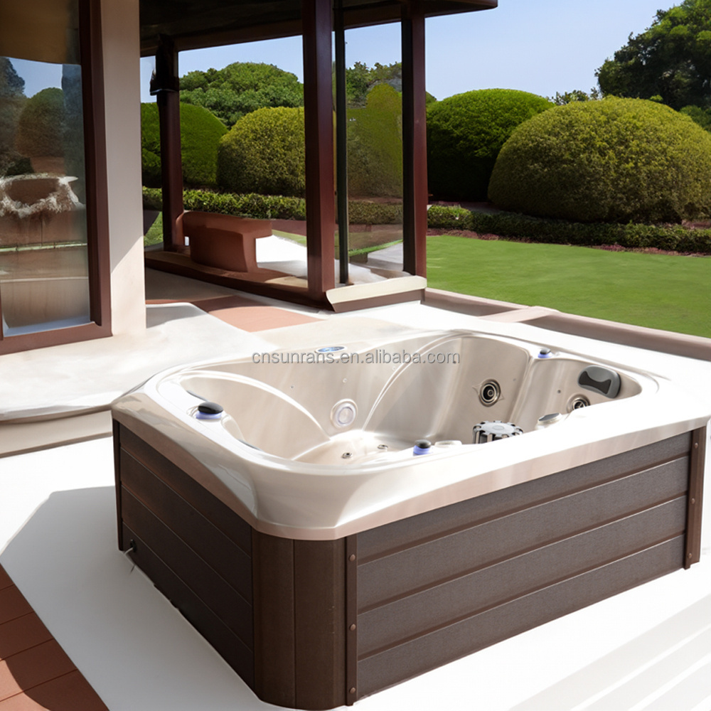 Sunrans indoor outdoor family used mini hydrotherapy pool fiberglass hot tub shells message tubs spa