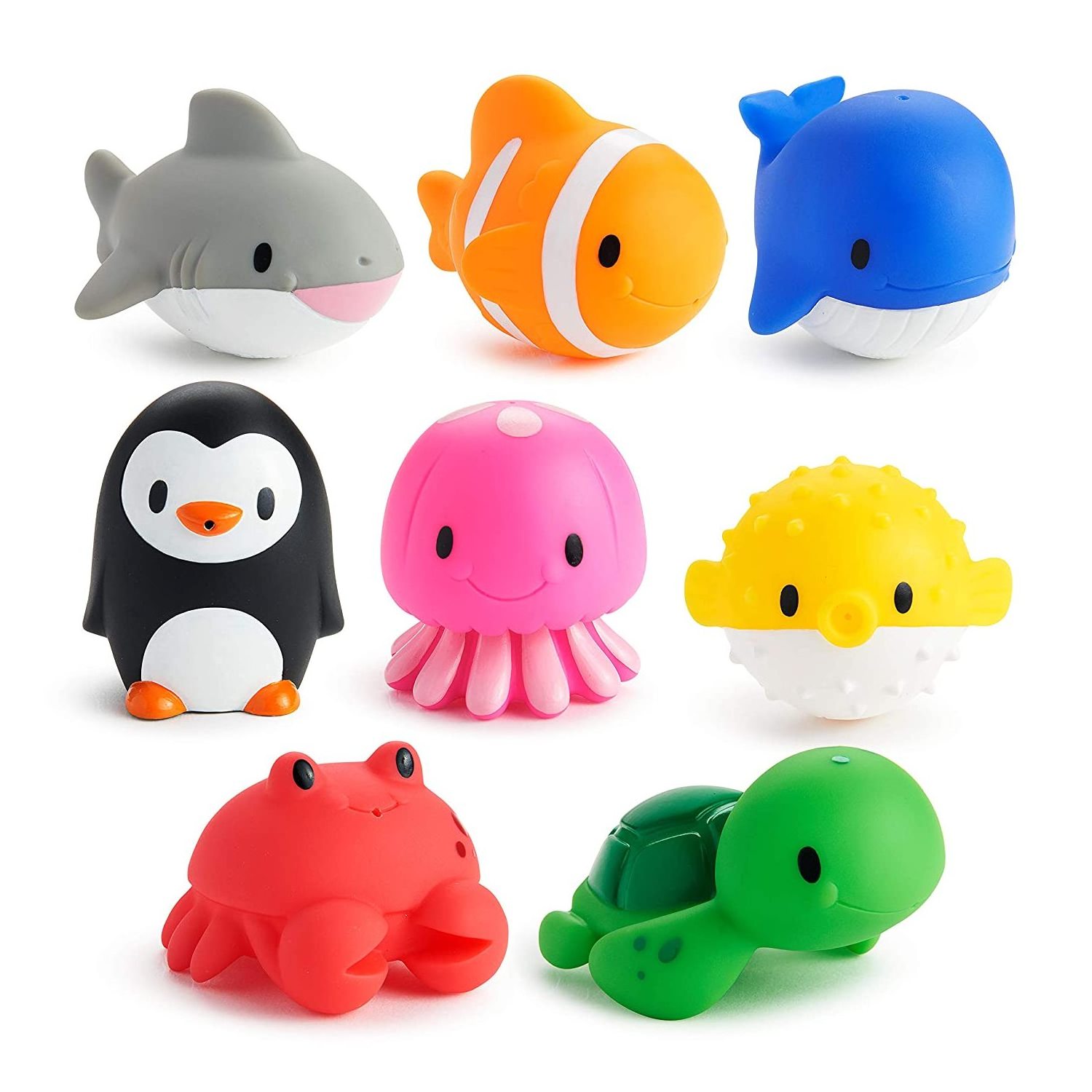 BPA Mold Free Rubber Bath Toy Animal Child Baby Bathtub Water Squirter Bath Toy No Hole Mould Set Toddler Sea Animal Bath Toy