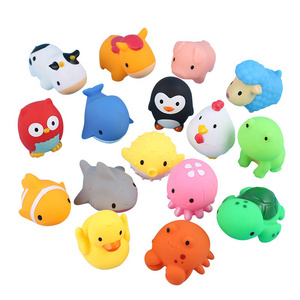 BPA Mold Free Rubber Bath Toy Animal Child Baby Bathtub Water Squirter Bath Toy No Hole Mould Set Toddler Sea Animal Bath Toy