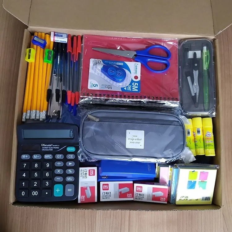 Back To School Essentials School Supplies Kit,High Quality Stationery set,Great bundle includes several essentials supplies