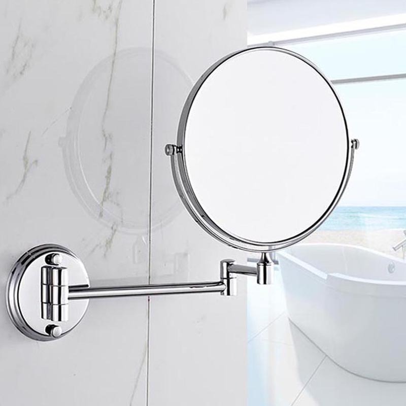 Magnifying Shaving Mirror Cosmetic Makeup Mirror Foldable 3x times Double-sided Wall Mounted Shower Mirror