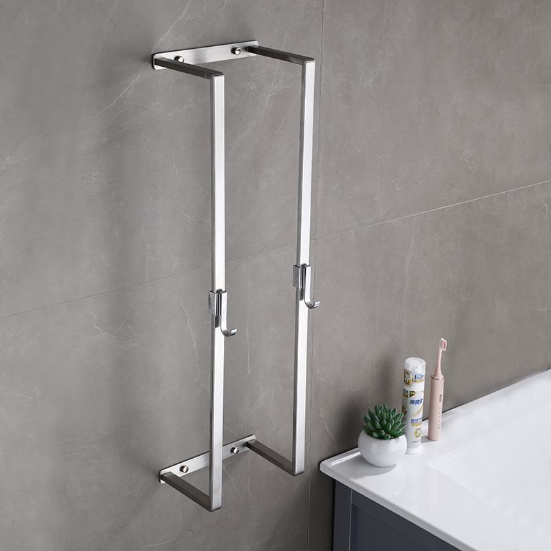 Wall mount 304 stainless steel bathroom towel rack with hook bathroom towel holder towel shelf  jointed