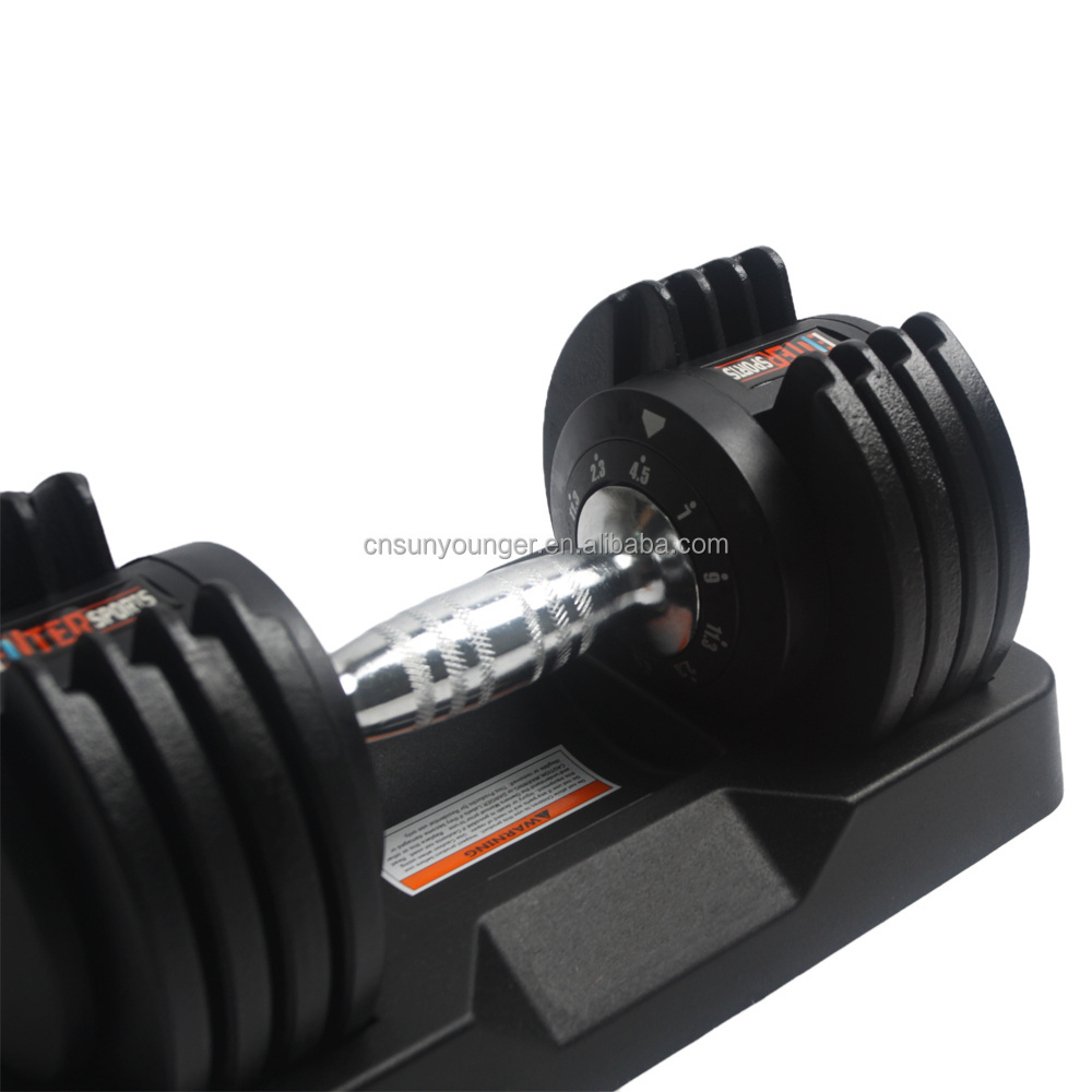 25lb Adjustable Dumbbells 1-Sec Fast Adjust 5-in-1 Free Weights with Anti-Slip Metal Handle for Home Gym Workout Equipment