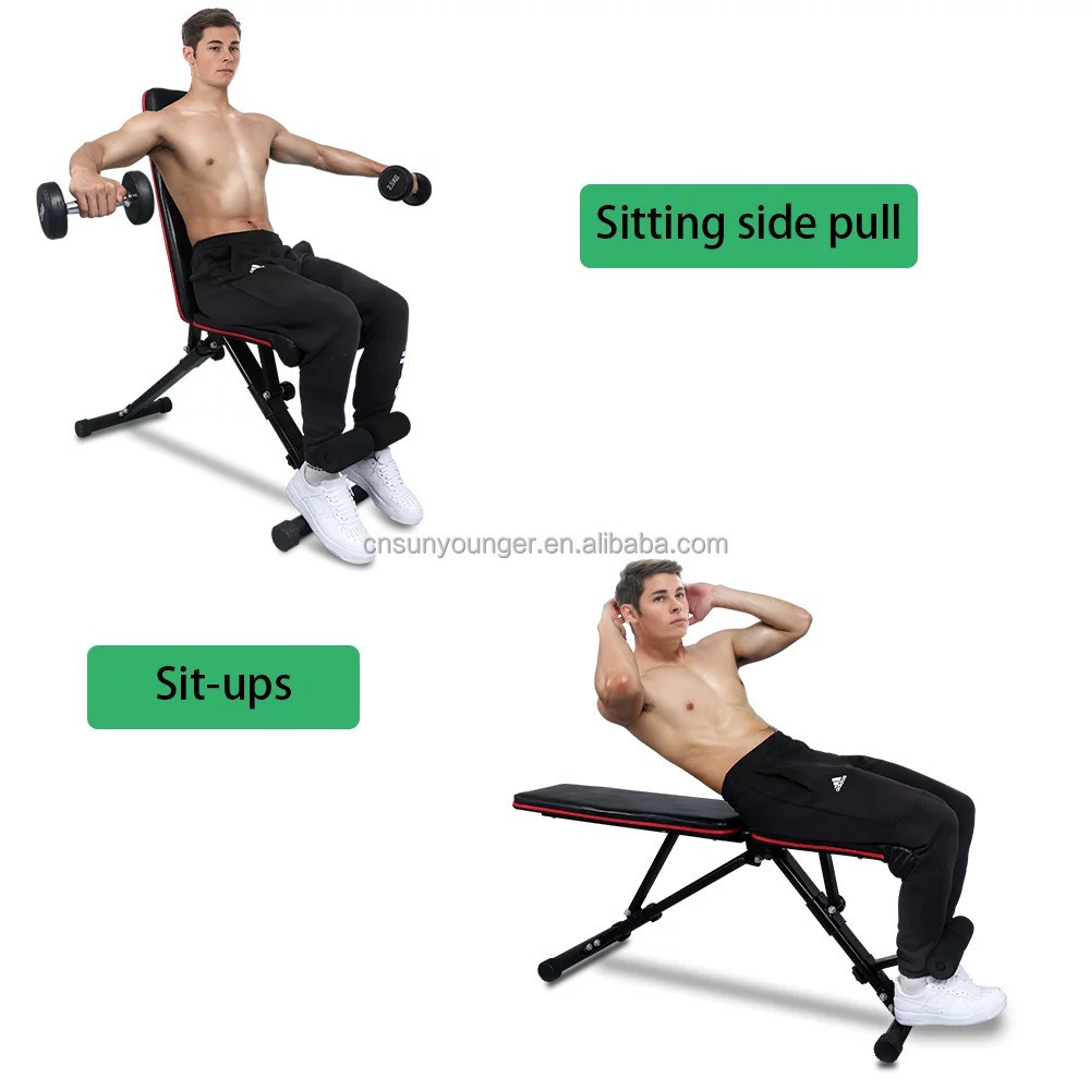 Sunyounger Adjustable Foldable Weight Bench Press Workout Gym fitness Bench Exercise Weightlifting Dumbbell Weight Benches