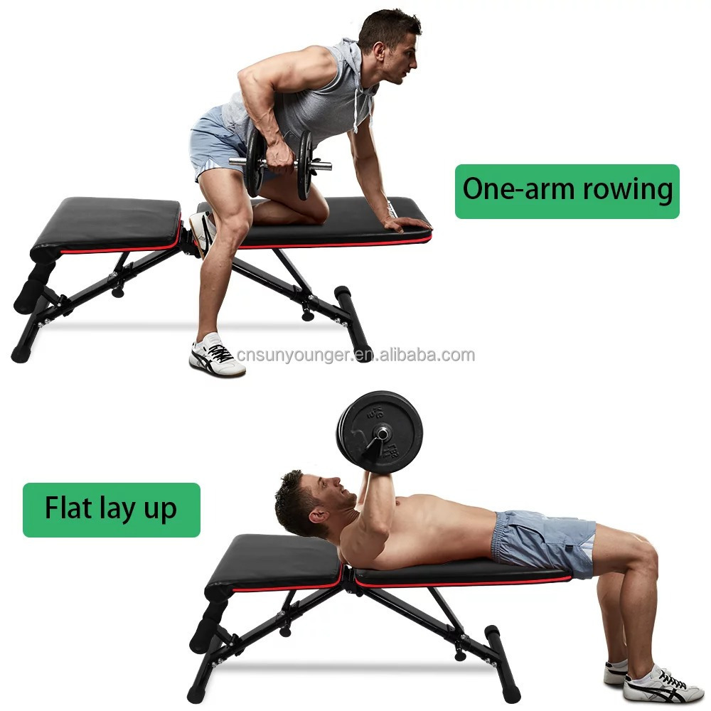 Sunyounger Adjustable Foldable Weight Bench Press Workout Gym fitness Bench Exercise Weightlifting Dumbbell Weight Benches