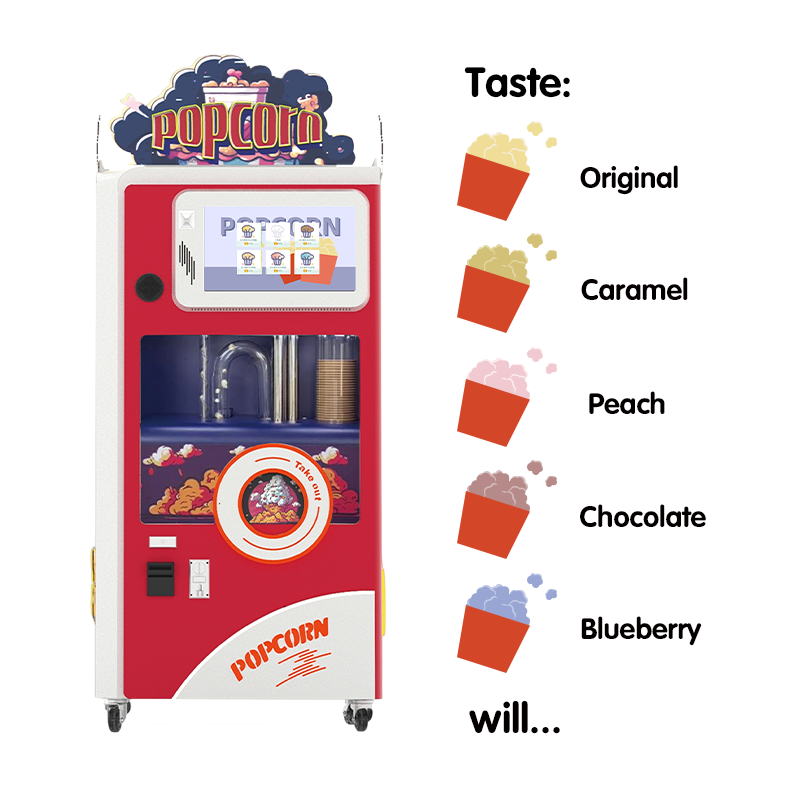 Popular Fast Food Cinema Popcorn Vending Machines Automatic Snacks Popcorn Vending Machine