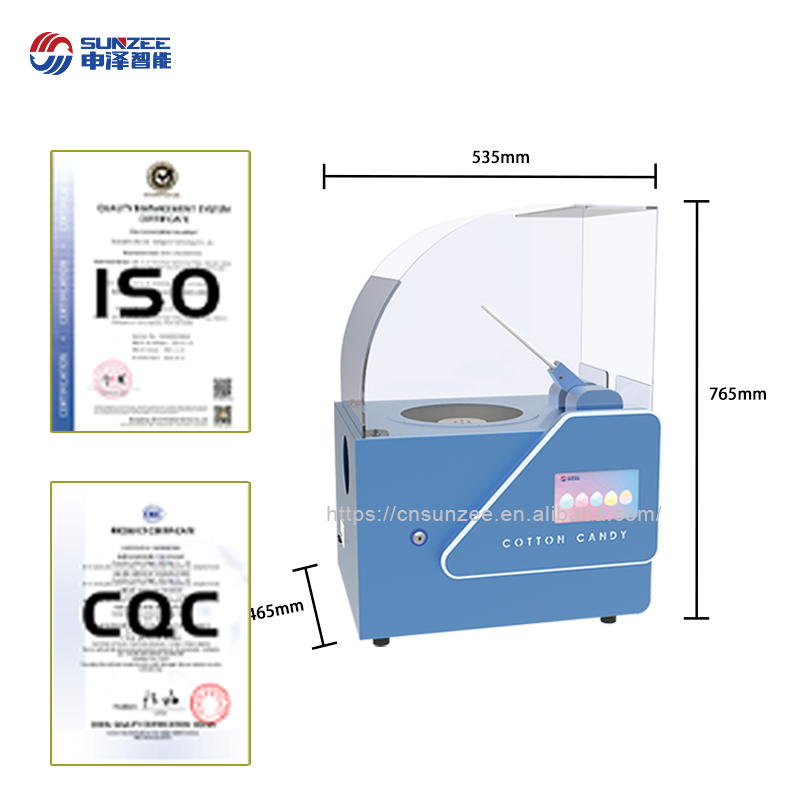 2023 Mini full Automatic Commercial Cotton Candy fairy floss Vending making Machine With Coin Bill credit card Acceptor