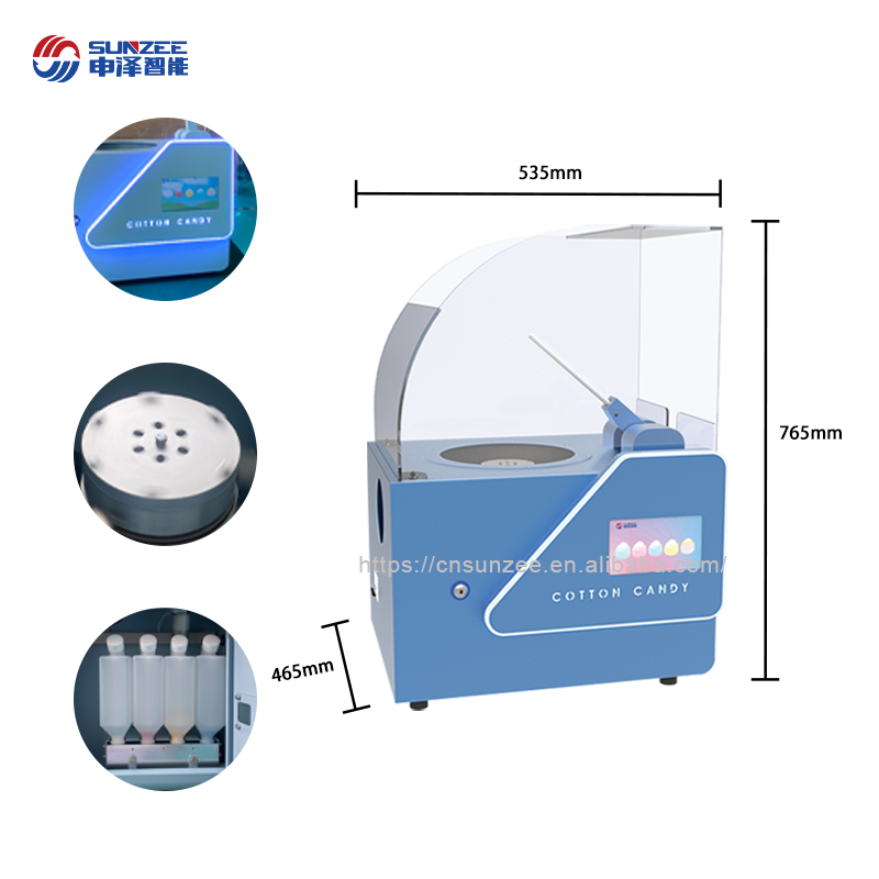 2023 Mini full Automatic Commercial Cotton Candy fairy floss Vending making Machine With Coin Bill credit card Acceptor